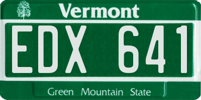 VT license plate EDX641
