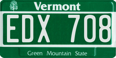 VT license plate EDX708