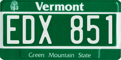 VT license plate EDX851