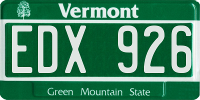 VT license plate EDX926