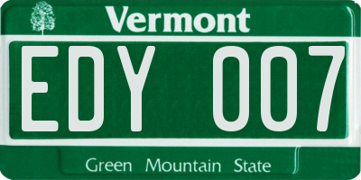 VT license plate EDY007