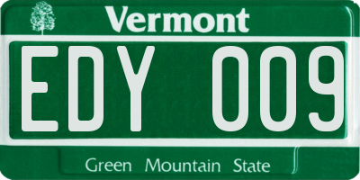 VT license plate EDY009