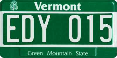 VT license plate EDY015