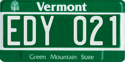 VT license plate EDY021