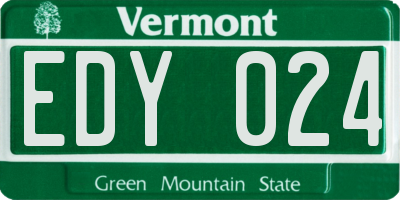 VT license plate EDY024