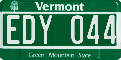 VT license plate EDY044
