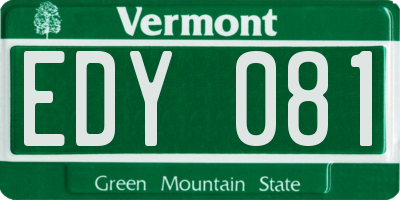 VT license plate EDY081