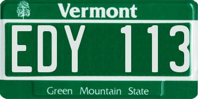 VT license plate EDY113