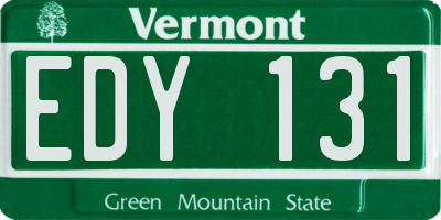 VT license plate EDY131