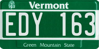 VT license plate EDY163