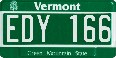 VT license plate EDY166
