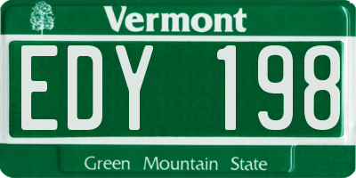 VT license plate EDY198
