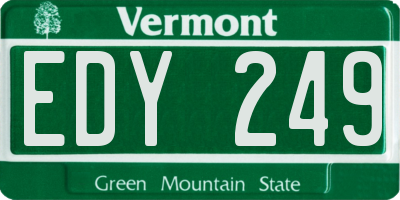 VT license plate EDY249