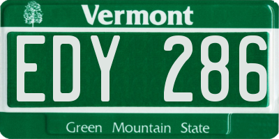 VT license plate EDY286