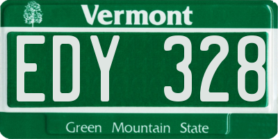 VT license plate EDY328