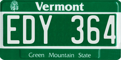 VT license plate EDY364