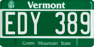 VT license plate EDY389