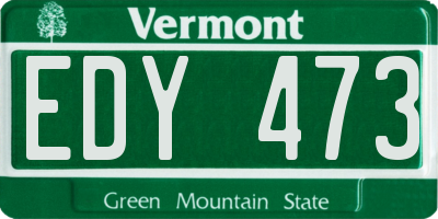 VT license plate EDY473