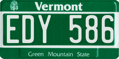VT license plate EDY586