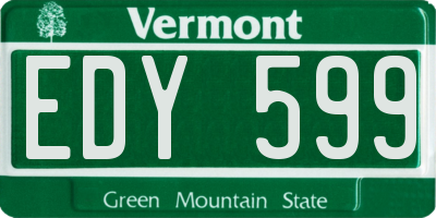 VT license plate EDY599