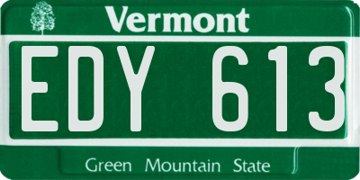 VT license plate EDY613