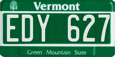 VT license plate EDY627