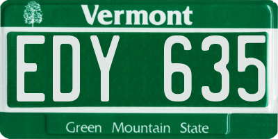 VT license plate EDY635
