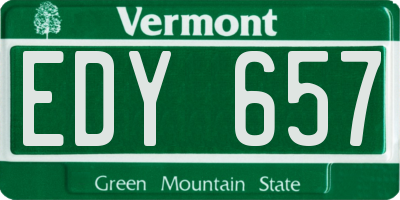 VT license plate EDY657