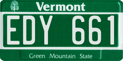 VT license plate EDY661