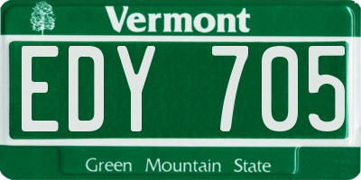 VT license plate EDY705