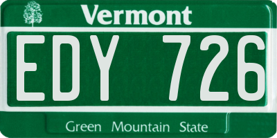 VT license plate EDY726