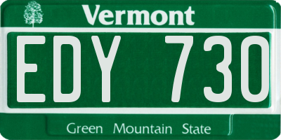 VT license plate EDY730