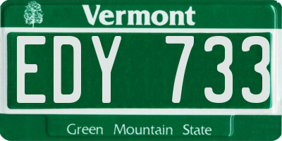 VT license plate EDY733