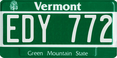 VT license plate EDY772