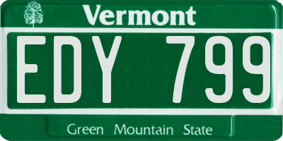 VT license plate EDY799