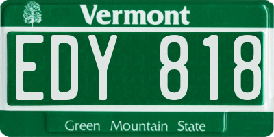 VT license plate EDY818