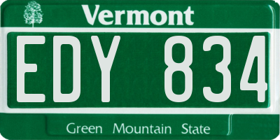 VT license plate EDY834