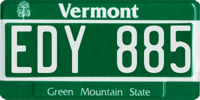 VT license plate EDY885