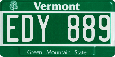 VT license plate EDY889