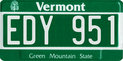 VT license plate EDY951
