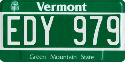 VT license plate EDY979