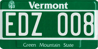 VT license plate EDZ008