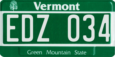 VT license plate EDZ034