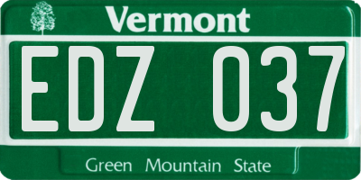 VT license plate EDZ037