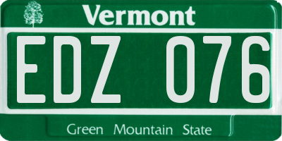 VT license plate EDZ076