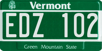 VT license plate EDZ102