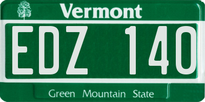 VT license plate EDZ140