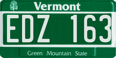 VT license plate EDZ163