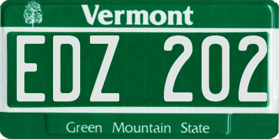 VT license plate EDZ202