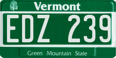 VT license plate EDZ239